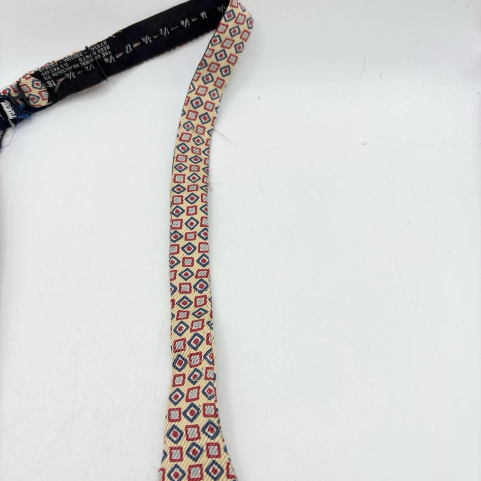 Pajarita de seda Polo Ralph Lauren patrón geométrico hecha en EE. UU. Vintage ajustable Foto 4 de 4