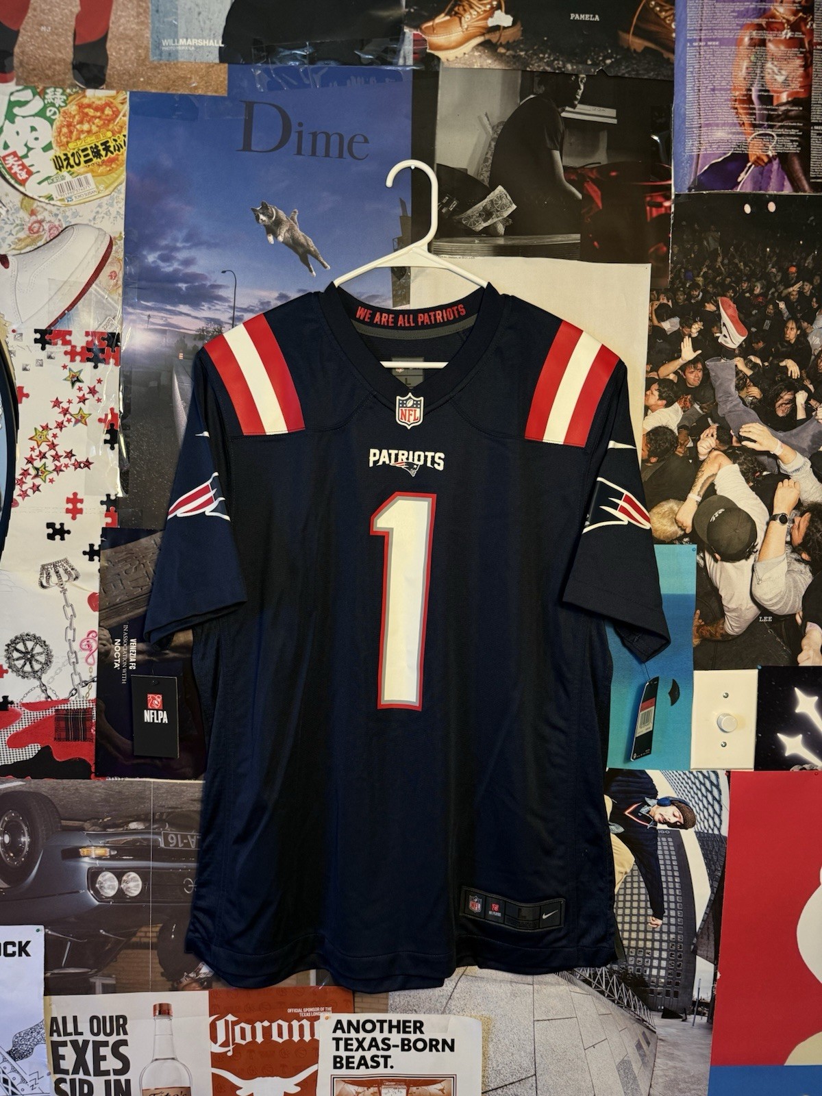 Nike Nfl New England Patriots Cam Newton #1 Jersey Men’s Large Nwt