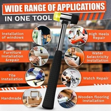SMALL RUBBER MALLET HAMMER 25MM, LIGHTWEIGHT DOUBLE-SIDED RUBBER & PLASTIC HEAD