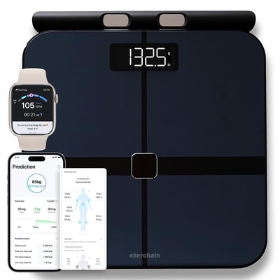 ExerScale AI Smart Scale with Body Weight Prediction, BMI, Body Fat, Muscle M...