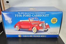 Franklin Mint 1936 Ford Cabriolet Red Limited...