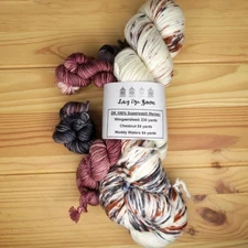 Lady Dye Yarns DK 100% Superwash Merino Lot Wingaersheek, Chestnut, Muddy Waters