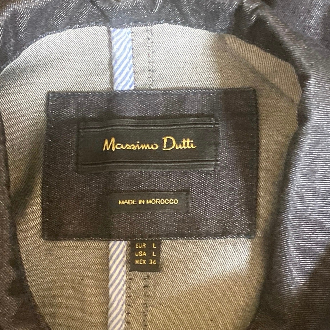 Massimo Dutti Collared Long Sleeve Button Up Shirt Utility Denim Coat Jacket L image 5