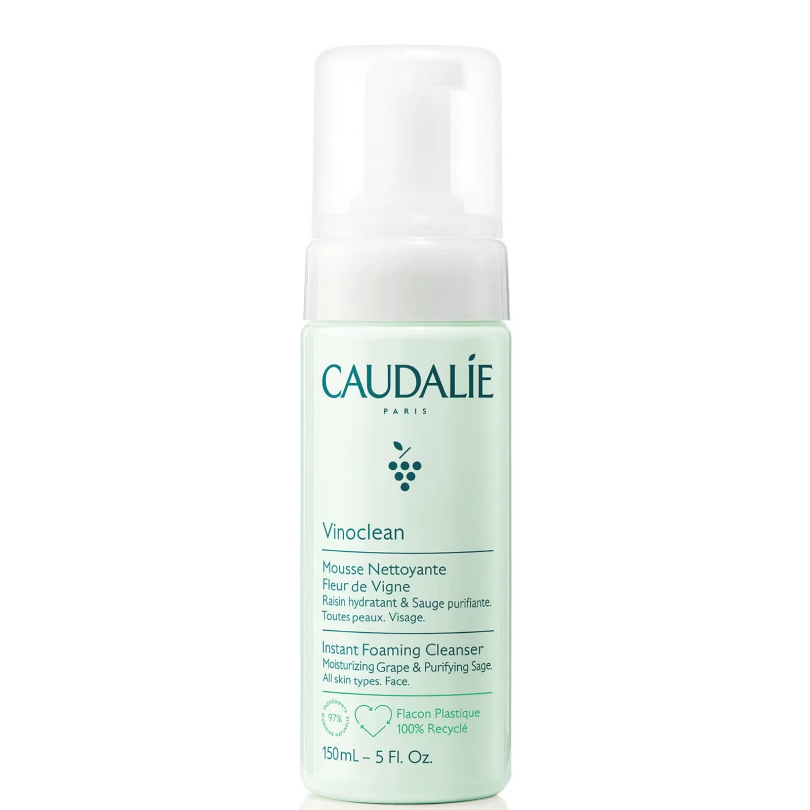 Caudalie Vinoclean Instant Foaming Cleanser 150ml Gentle Face Wash
