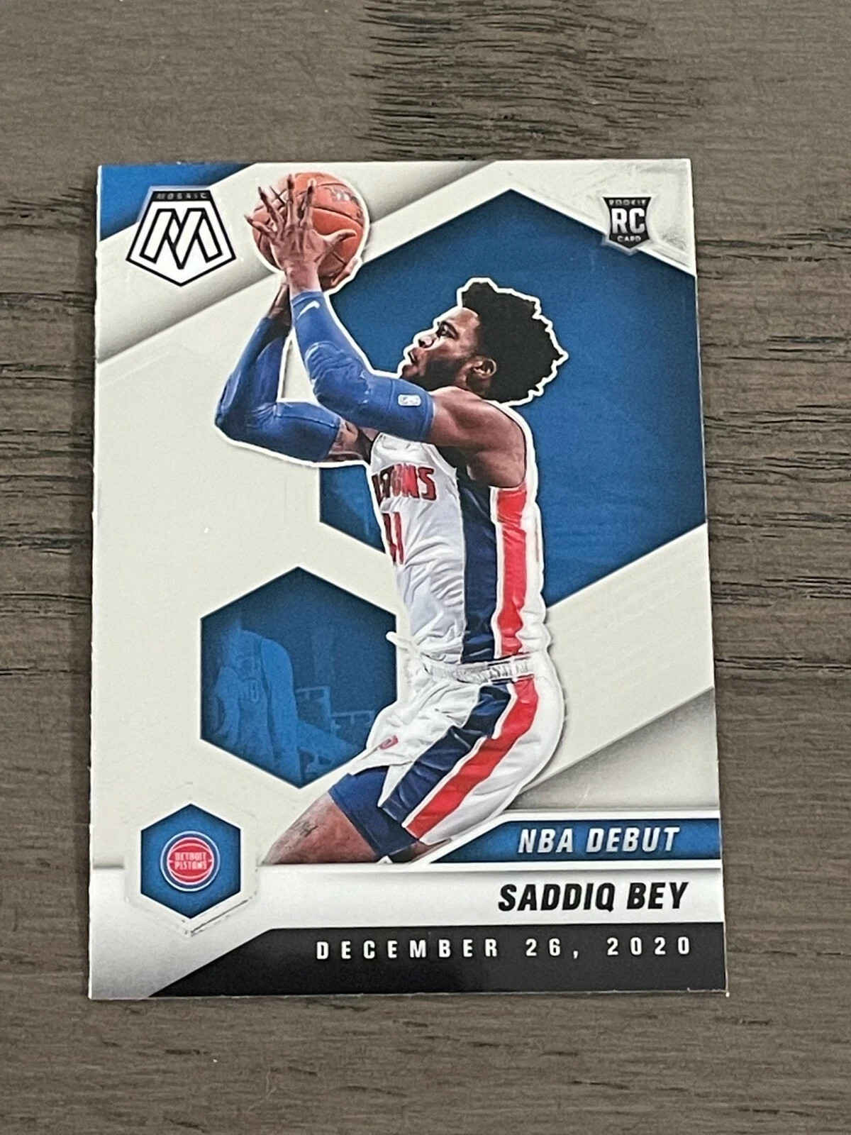 2020-21 Mosaic Saddiq Bey NBA Debut RC #276 Detroit Pistons (A)