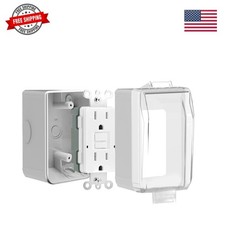 Outdoor Electrical Outlet Box, Nonmetallic Heavy Duty Box Waterproof and NEM...