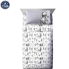 Kids Nightmare Before Christmas sheet set 4 piece full microfiber bedding wit...