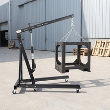 2 Ton Folding Engine Motor Hoist Cherry Picker Shop Crane Lift Black Durable