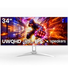 34'' White Gaming Monitor, 165HZ/144HZ, WQHD 3440x1440P IPS UltraWide Screen...