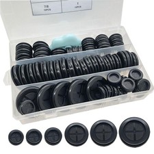65Pcs Round Rubber Grommets kit 6 Sizes Double Sided Rubber Grommets for Wiring