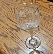 Libby Arby's Winter Wonderland Etched Frosted Gold Trim  Water / Wine Goblet
