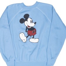 VINTAGE DISNEY MICKEY MOUSE BLUE SWEATSHIRT 1990S LARGE MADE IN USA