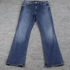 Mother Jean 30 The Insider Ankle Mañana Mi Amor Crop Flare Blue Casual Work Chic