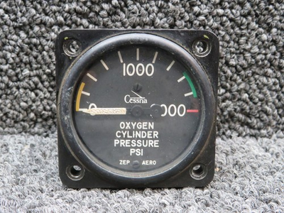 #ad S 1325L 1 Zep Aero Oxygen Cylinder Pressure Indicator PSI: 0 2000 $56.00