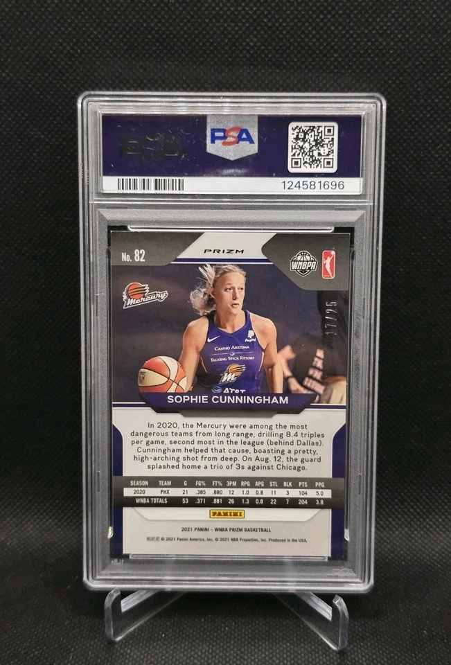 2021 Panini Prizm WNBA #82 Sophie Cunningham Mojo Prizm/25 Rookie PSA 9 MINT - Image 2 of 2