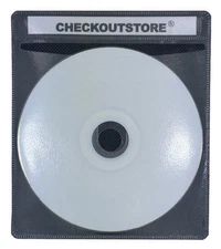 CheckOutStore (100) Premium CD Double-Sided Storage Plastic Sleeve (Black)
