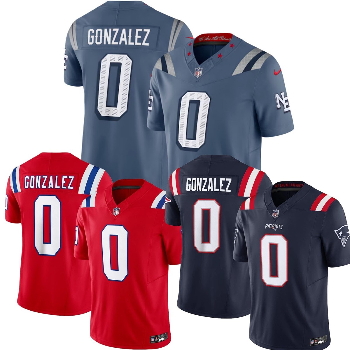 Men's Patriots Christian Gonzalez #0 Rivalries Limited Stitched Player Jersey