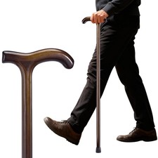 Inch Wooden Walking Cane with Stable Tip and Ergonomic Grip for Men and Women