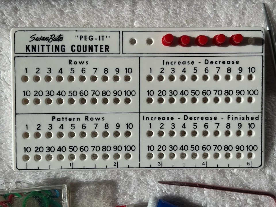 Susan Bates Tejer “peg It” Contador Y Medidor Dritz + Accesorios Foto 2 de 4