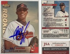 2025 HOF CC Sabathia Signed Autograph 1999 Topps Finest RC - JSA Cert - FREE S&H