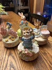 Set of 4 Beatrix Potter Music Box Figurines