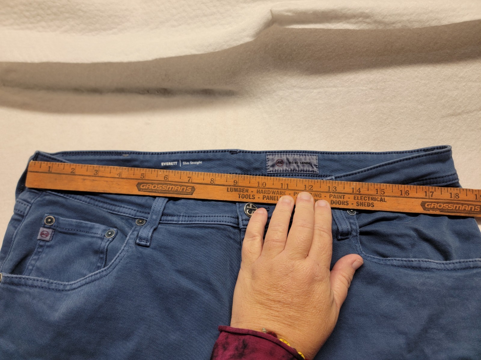 AG Adriano Goldschmied jeans: Everett Slim Straight, Dyed Blue Men's 36x33 thumbnail 6