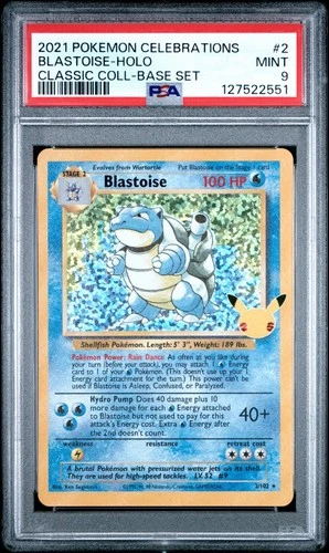 2021 Pokemon Celebrations Blastoise Holo  #2 Classic - PSA 9 MINT