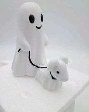Medium 5.5" Goblin And Ghoul Ghost Walking Dog Halloween Spooky Ghost Dog NEW 