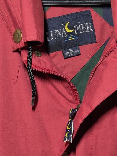 Vintage 90er Luna Pier Jacke rot & schwarz Farbblock bestickt mit dem... - Bild 3 von 7