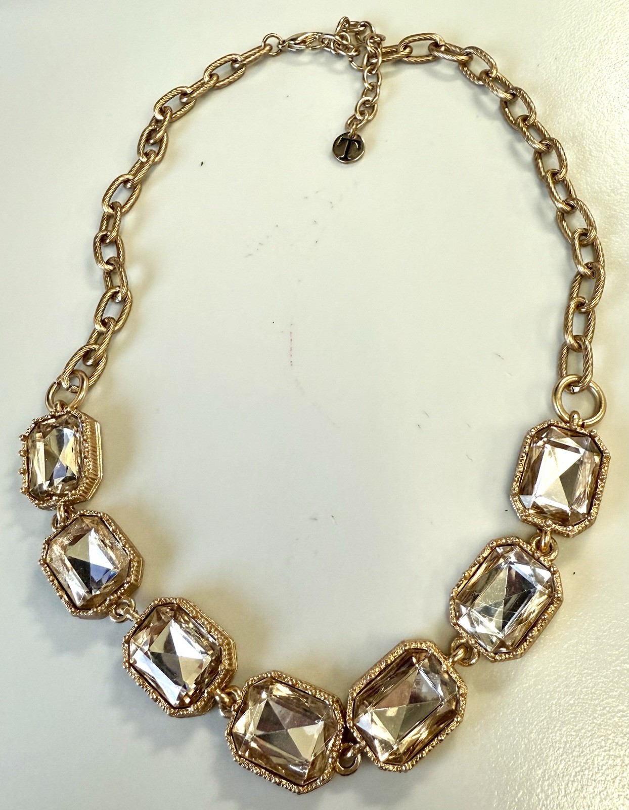 Talbots Statement Necklace – Large Emerald Cut Cl… - image 1
