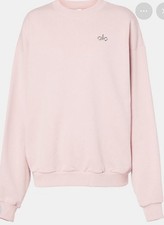 Alo Yoga Pullover Accolade Logo Crewneck Sweatshirt Light Pink NWOT Medium M