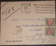 1954 Cover Taxed 6d To Hubert Oppy Opperman Australian Cycling Legend / Minister