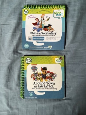 Lot Of 2 Leap start Books Paw Patrol And Disney Princess Shine With Vocab Pre-K