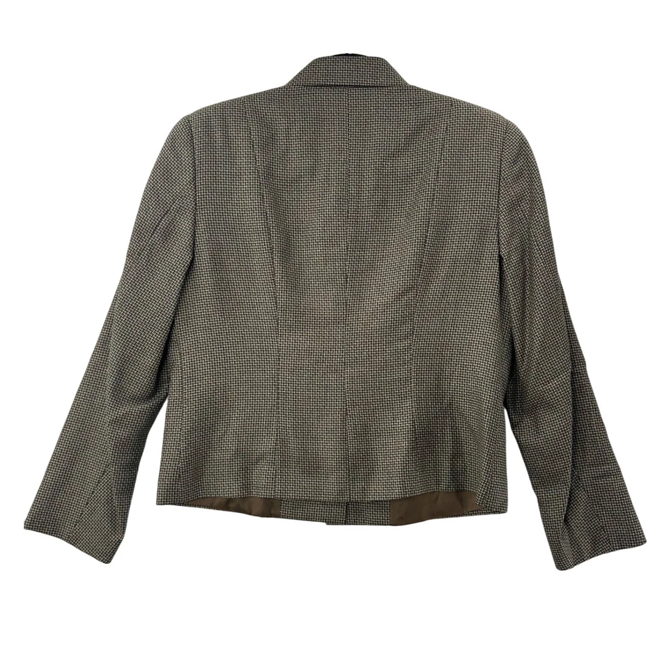Chaqueta Blazer de Pata de Gallo Marrón para Mujer Hecha en Italia Talla 8 Foto 2 de 4