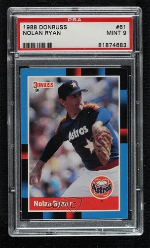 1988 Donruss Nolan Ryan (Last Line Begins with With) #61 PSA 9 MINT HOF 0d3