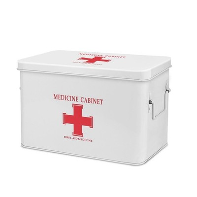 Flexzion First Aid Box Organizer Empty 13'' 13 Inch without Latch Lock, White