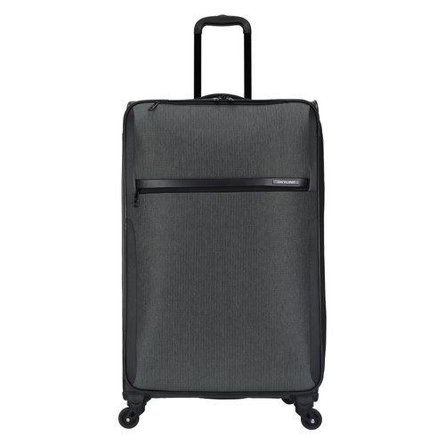Skyline Large Checked Spinner Wheels Suitcase - Gray at eBay