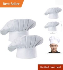 Adult Adjustable Elastic Chef Hat Set - Perfect for Bakers and Cooking Events