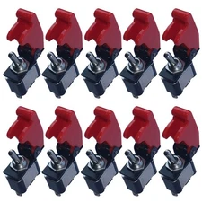 12V 20A Red Cover Rocker Toggle Switch SPST ON/Off Car Truck Boat 2Pin Pack o...