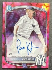 Pico Kohn 2025 Bowman Draft Chrome Snack Pack Bubblegum Auto  /5 Yankees