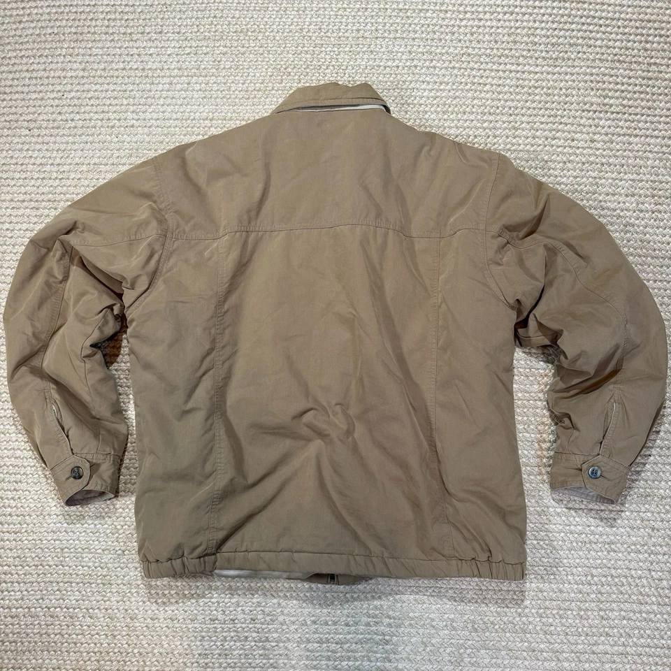 复古 IZOD 棕褐色轰炸机夹克男式 XL 有衬里 状况完好 — 第 4/4 张图片