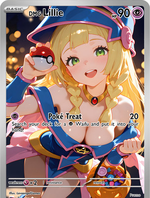 LoveangelGames-Season 2- Custom Card- Waifu Universe- DMG Lillie Poke Treat