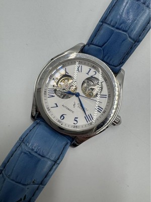 COGU Open Heart Automatic Winding Back Skeleton Wristwatch in Operation