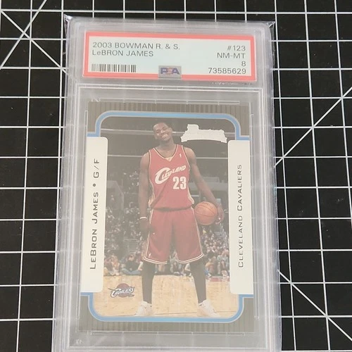 2003-04 Bowman Basketball Rookie #123 LeBron James PSA 8