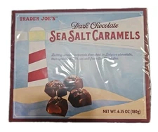 Trader Joe’s Dark Chocolate Sea Salt Caramels- Holiday Candy - 6.35 oz