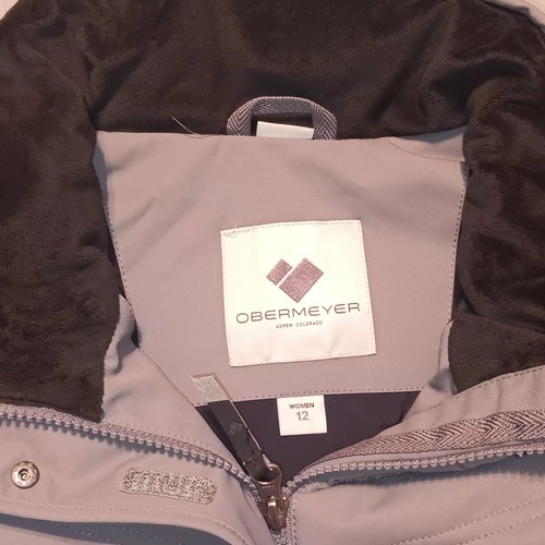 Obermeyer Tuscany II Gray Black Ski Jacket Size 12 Insulated Cozy Comfort Warm - Picture 3 of 22