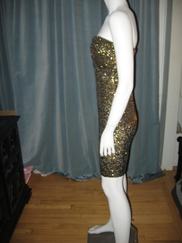 Vestido Alice + Olivia Bronce Lentejuela Embellecido Tubo Bustier Sin tirantes 8 US $396 - Imagen 10 de 12