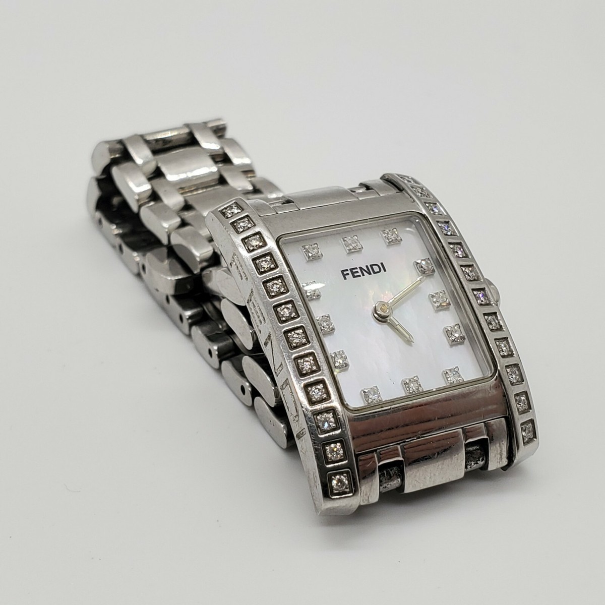 Fendi silver watch with diamonds Fendi Crazy Carats Stainless Steel Rotating Gemstones Watch  main image 2