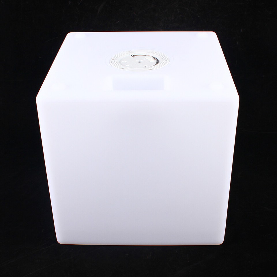 14 Inch Cube LED RGB Light ColorChanging Stool Outdoor Garden Table