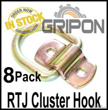 8x Bolt-on D-ring 12 Cargo Strap Tie Down Flatbed Truck Trailer Pick Up Rings